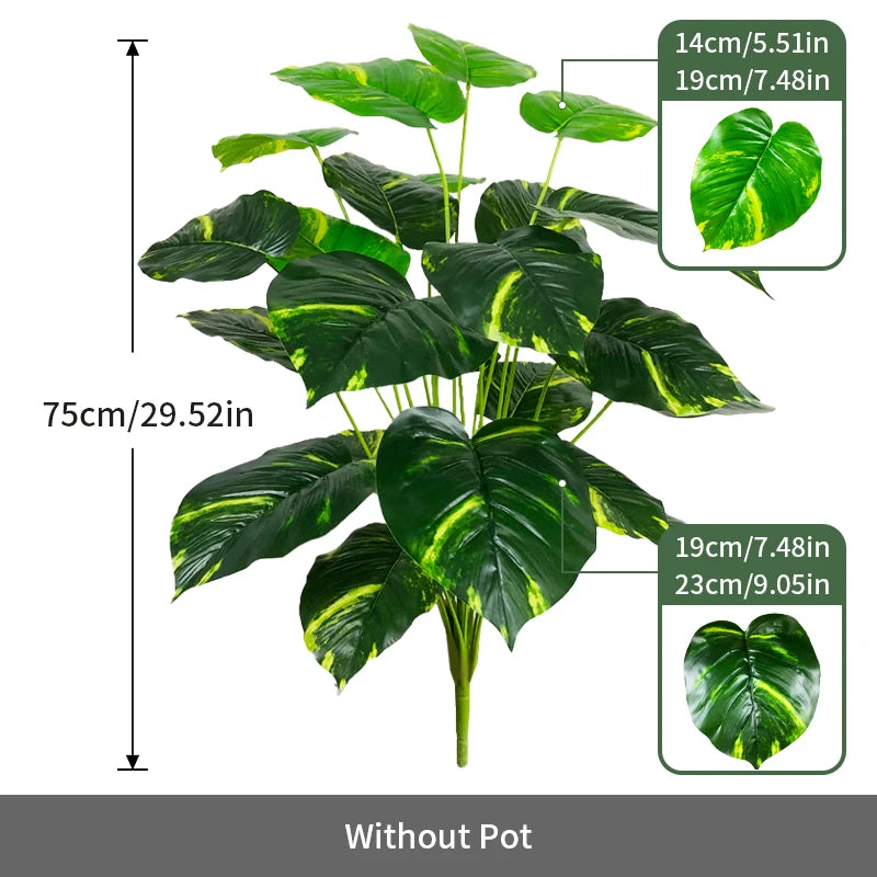 Plante Monstera Artificielle 75cm, 24 feuilles