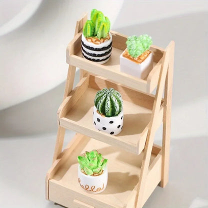 Set de 4 petits faux cactus en pot