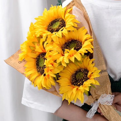 Bouquet de 5 tournesols artificiels