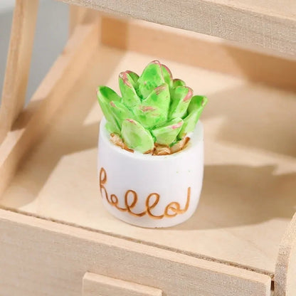 Set de 4 petits faux cactus en pot